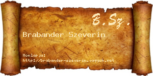 Brabander Szeverin névjegykártya